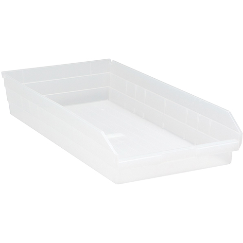 Bacs de rangement pour tablettes, 11-1/8" la x 4" H x 23-5/8" p, Transparent, Capacit&eacute; 50 lb D. Morneault & Fils