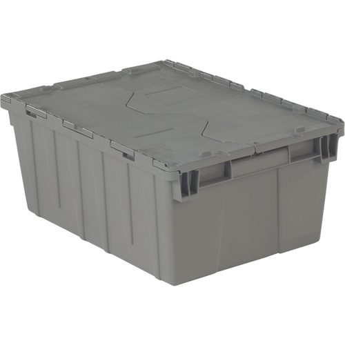 Flipak&reg; Polyethylene Plastic (PE) Distribution Containers, 21.9" x 15.2" x 9.3", Grey D. Morneault & Fils