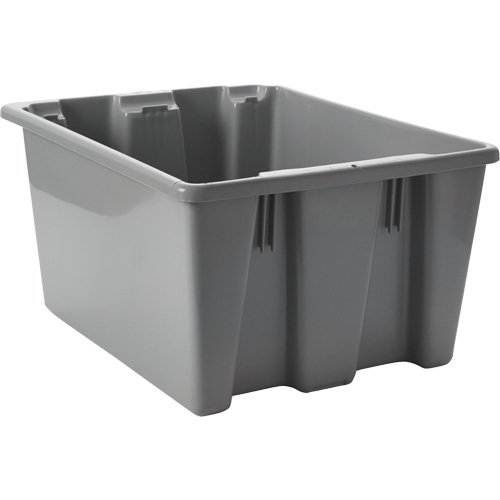 Caisse-palette empilable et emboîtable, 10" x 15,5" x 19,5", Gris D. Morneault & Fils