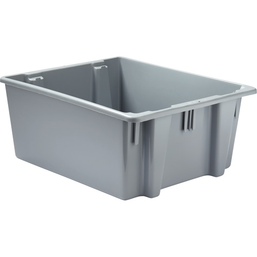 Stack & Nest Palletote Box, 10" x 19.5" x 23.5", Grey D. Morneault & Fils