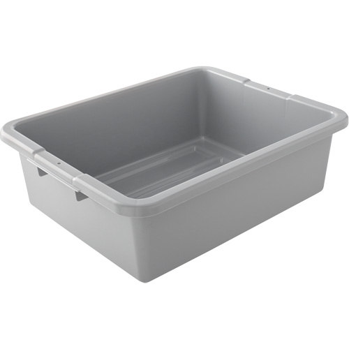 Undivided Bus/Utility Box, 7" H x 21.5" D x 17" L, Plastic, Grey D. Morneault & Fils