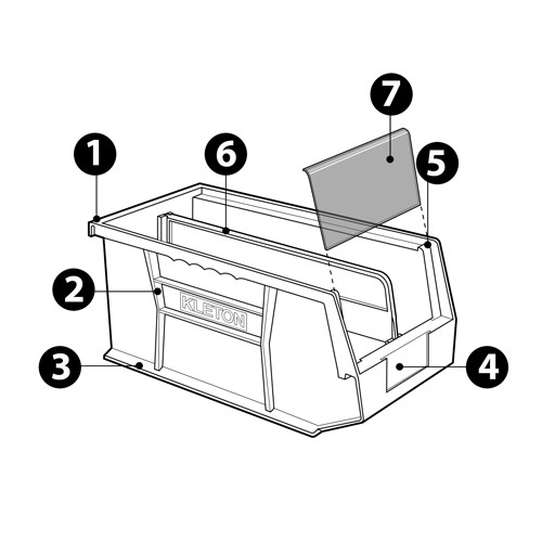 Stack & Hang Bin, 4-1/8" W x 3" H x 7-3/8" D, Blue D. Morneault & Fils