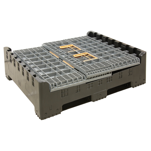 Contenant de vrac pliable, 47,2" lo x 39,4" la x 39,4" h, Gris D. Morneault & Fils