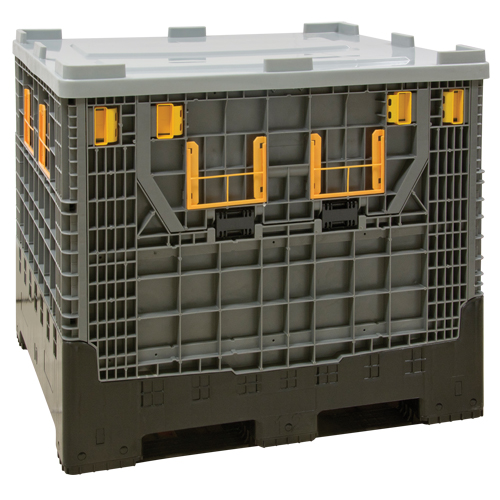 Contenant de vrac pliable, 47,2" lo x 39,4" la x 39,4" h, Gris D. Morneault & Fils