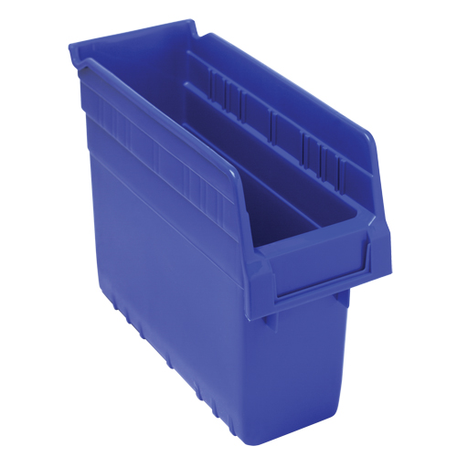Store-Max Shelf Bins, 4-3/8" W x 8" H x 11-5/8" D, Blue, 44 lbs. Capacity D. Morneault & Fils