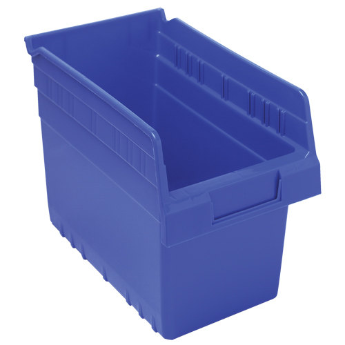 Store-Max Shelf Bins, 6-5/8" W x 8" H x 11-5/8" D, Blue, 44 lbs. Capacity D. Morneault & Fils
