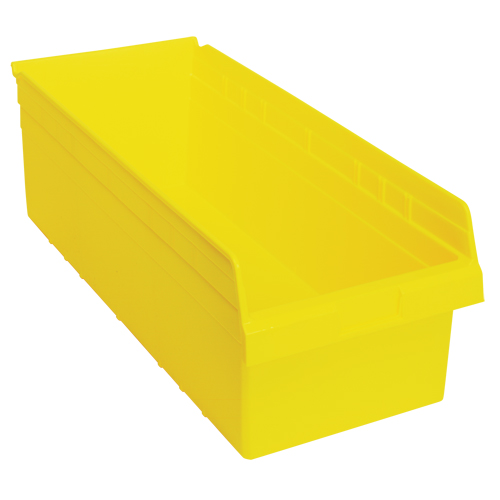 Store-Max Shelf Bins, 11-1/8" W x 8" H x 23-5/8" D, Yellow, 68 lbs. Capacity D. Morneault & Fils