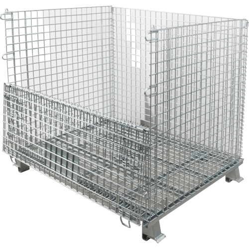 Conteneur repliable en m&eacute;tal grillag&eacute;, 40" la x 32" p x 34" h, Capacit&eacute; de 4000 lb D. Morneault & Fils