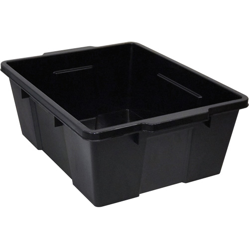 Plastic Latch Container, 15.875" W x 21" D x 7.75" H, Black D. Morneault & Fils