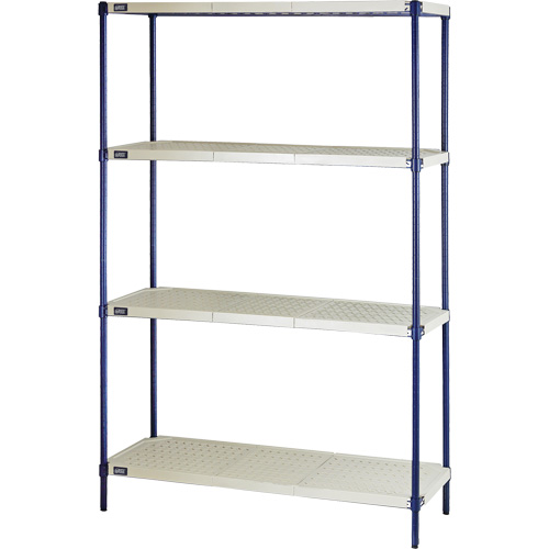 &eacute;tag&egrave;re en fils m&eacute;talliques avec tablettes en plastique, Cadre en fils m&eacute;talliques avec tablettes en plastique, Sans boulons, Capacit&eacute; 600 lb, 48" la x 72" h x 18" p D. Morneault & Fils