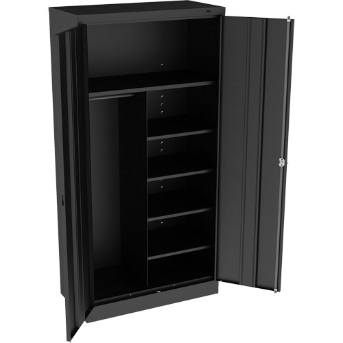 Combination Cabinet, 36" W x 18" D x 72" H, Black D. Morneault & Fils