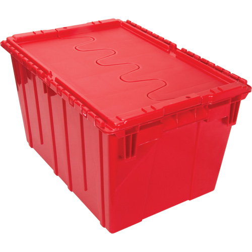 Flip Top Plastic Distribution Container, 21.65" x 15.5" x 12.5", Red D. Morneault & Fils