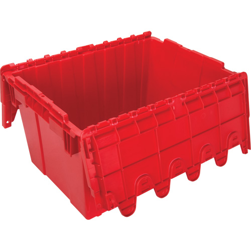 Flip Top Plastic Distribution Container, 21.65" x 15.5" x 12.5", Red D. Morneault & Fils