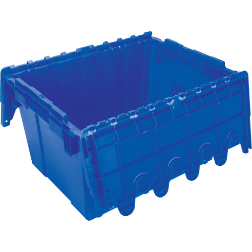 Flip Top Plastic Distribution Container, 21.65" x 15.5" x 12.5", Blue D. Morneault & Fils