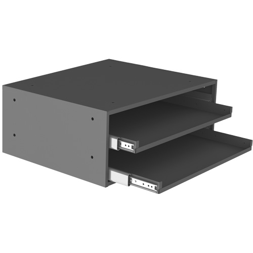 Large Slide Rack for Compartment Box Cabinets, Steel, 2 Slots, 20" W x 15-15/16" D x 8-3/16" H, Grey D. Morneault & Fils
