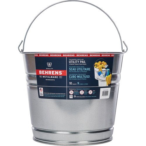 Seau, Acier galvanis&eacute;, 9 L D. Morneault & Fils