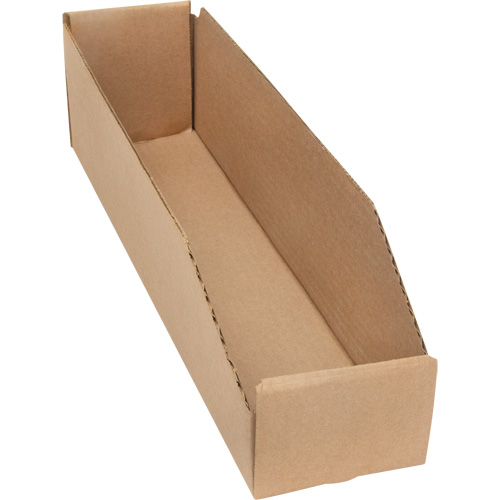Boîtes profondes en carton ondul&eacute;, 3-3/4" la x 17-1/4" p x 4-1/2" h, Beige D. Morneault & Fils