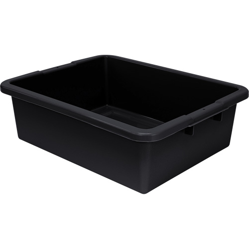 All-Purpose Ribbed-Bottom Storage Tub, 7" H x 17" D x 22" L, Plastic, Black D. Morneault & Fils