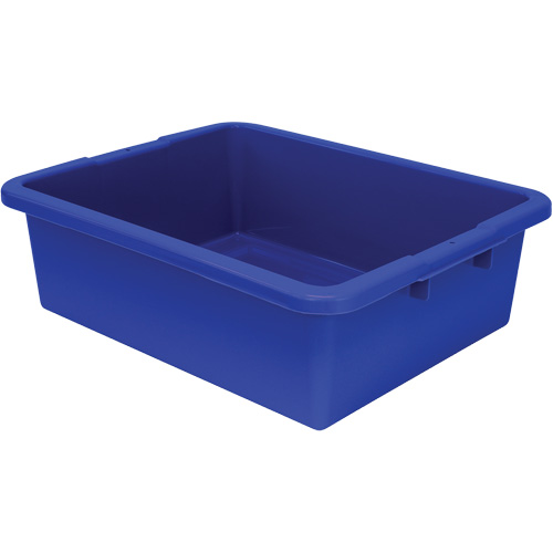 All-Purpose Ribbed-Bottom Storage Tub, 7" H x 17" D x 22" L, Plastic, Blue D. Morneault & Fils