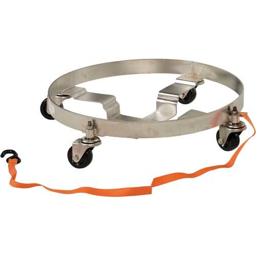 Multi-Tier Drum Dollies, Stainless Steel, 900 lbs. Capacity, 23-1/2" Diameter, Rubber Casters D. Morneault & Fils