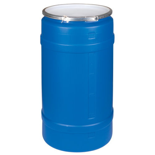 Polyethylene Drums, 30 US gal. (25 imp. Gal.), Open Top, Blue D. Morneault & Fils