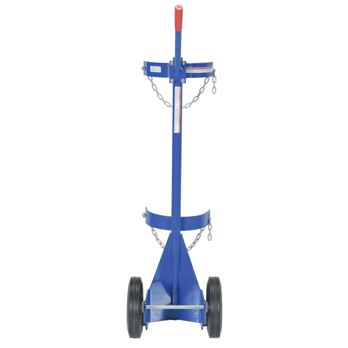 Gas Cylinder Cart, Rubber Wheels, 12" W x 15-1/2" L Base, 500 lbs. D. Morneault & Fils