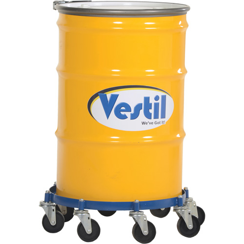 Octagon Drum Dolly, Steel, 2000 lbs. Capacity, 27-1/16" Diameter, Cast Iron Casters D. Morneault & Fils
