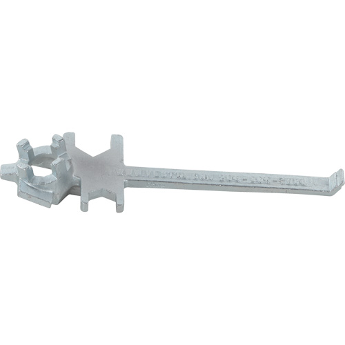 Single Ended Specialty Bung Nut Wrench, 1-1/2" Opening, 7-1/2" Handle, Zinc Cast Steel D. Morneault & Fils