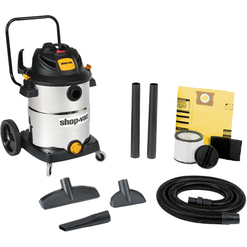 Aspirateur humide/sec en acier inoxydable pour l'atelier, 120 V, Capacit&eacute; 16 gal. D. Morneault & Fils