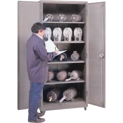 Armoires &agrave; calibre &eacute;lev&eacute;, Acier, 4 Tablettes, 78" h x 36" la x 21" P, Gris D. Morneault & Fils