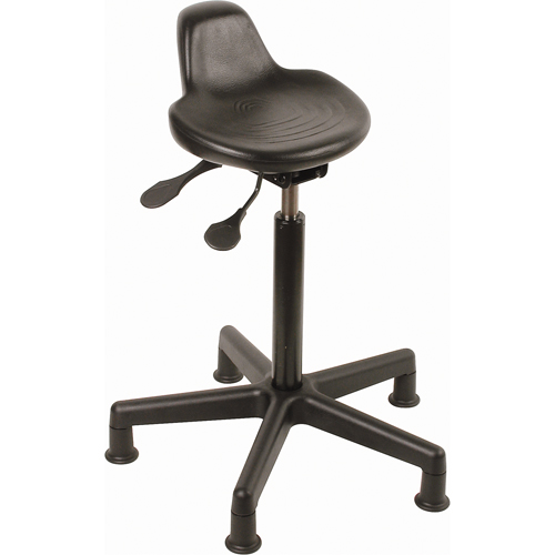 Stool, Sit/Stand, Adjustable, 23" - 33", Polyurethane Seat, Black D. Morneault & Fils