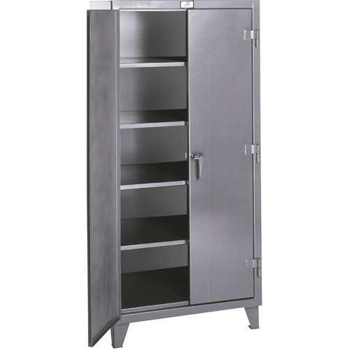 Armoires de rangement Rough & Tough, Acier, 4 Tablettes, 72" h x 36" la x 20" P, Gris D. Morneault & Fils