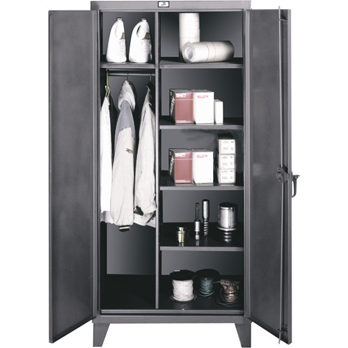 Wardrobe/Storage Cabinets, Steel, 36" W x 24" D x 72" H, Grey D. Morneault & Fils