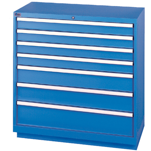 Drawer Cabinets, 7 Drawers, 40-1/4" W x 22-1/2" D x 41-3/4" H, Bright blue D. Morneault & Fils