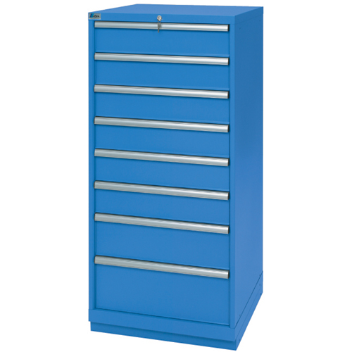 Drawer Cabinets, 8 Drawers, 28-1/4" W x 28-1/2" D x 59-1/2" H, Bright blue D. Morneault & Fils