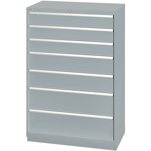 Drawer Cabinets, 7 Drawers, 40-1/4" W x 22-1/2" D x 59-1/2" H, Grey D. Morneault & Fils