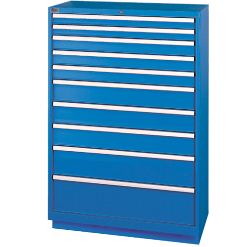 Drawer Cabinets, 10 Drawers, 40-1/4" W x 22-1/2" D x 59-1/2" H, Bright blue D. Morneault & Fils
