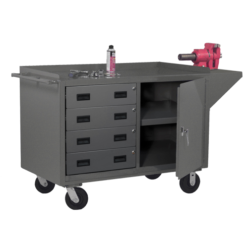 Mobile Workbench Cabinet, Steel Surface D. Morneault & Fils