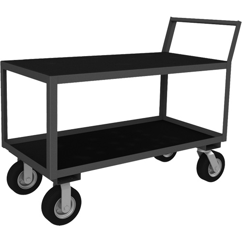 Low Profile Instrument Cart, 2 Tiers, 24-1/4" W x 39" D x 40-15/16" H, 1200 lbs. Cap. D. Morneault & Fils