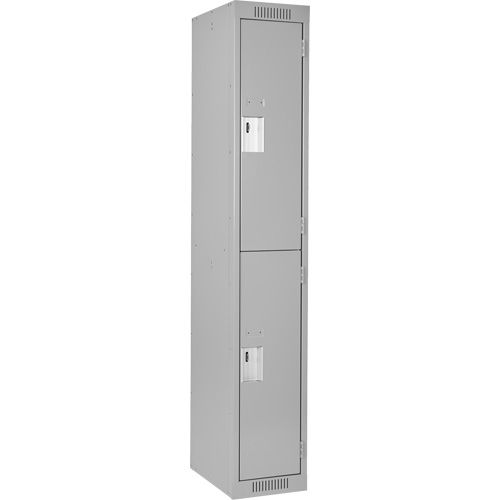 Clean Line Lockers, 2 -tier, 12" x 18" x 72", Steel, Grey, Rivet (Assembled) D. Morneault & Fils