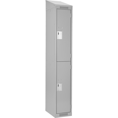 Casiers Clean Line, 2 niveaux, 12" x 18" x 78", Acier, Gris, Rivet (assembl&eacute;) D. Morneault & Fils
