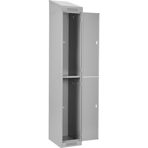 Clean Line Lockers, 2 -tier, Bank of 4, 48" x 18" x 78", Steel, Grey, Rivet (Assembled) D. Morneault & Fils