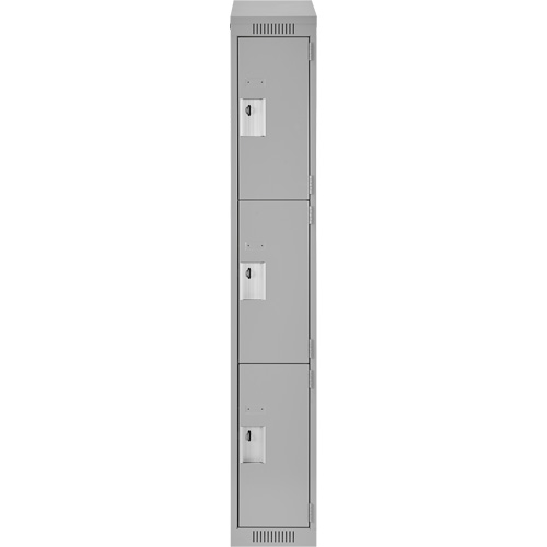 Casiers Clean Line, 3 niveaux, 12" x 18" x 78", Acier, Gris, Rivet (assembl&eacute;) D. Morneault & Fils