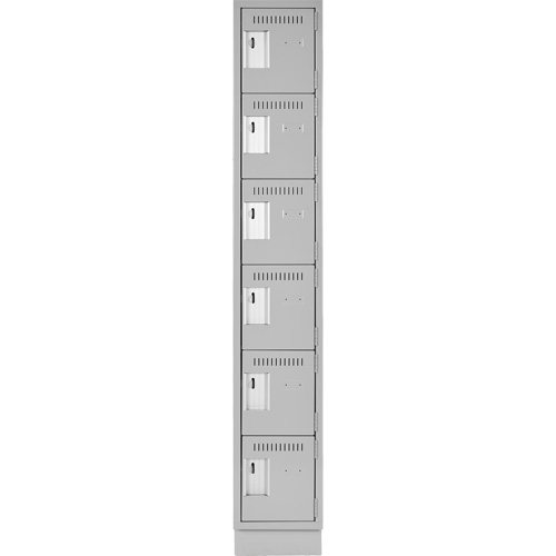 Clean Line Lockerette, 6 -tier, 12" x 18" x 76", Steel, Grey, Rivet (Assembled) D. Morneault & Fils
