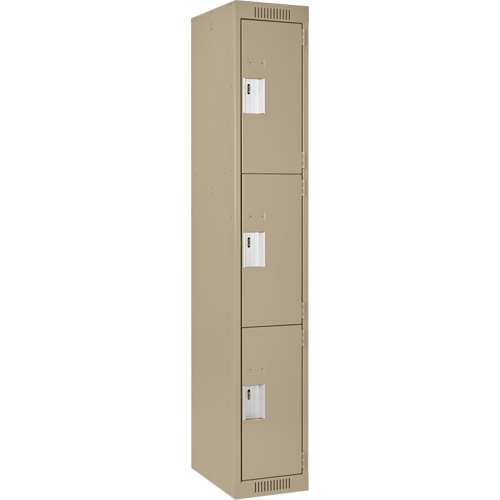 Casiers Clean Line, 3 niveaux, 12" x 18" x 72", Acier, Beige, Rivet (assembl&eacute;) D. Morneault & Fils