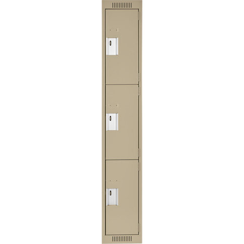 Casiers Clean Line, 3 niveaux, 12" x 18" x 72", Acier, Beige, Rivet (assembl&eacute;) D. Morneault & Fils