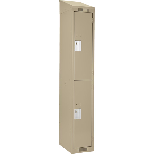 Casiers Clean Line, 2 niveaux, 12" x 18" x 78", Acier, Beige, Rivet (assembl&eacute;) D. Morneault & Fils