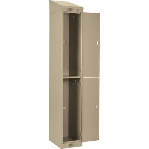 Clean Line Lockers, 2 -tier, Bank of 3, 36" x 18" x 78", Steel, Beige, Rivet (Assembled) D. Morneault & Fils