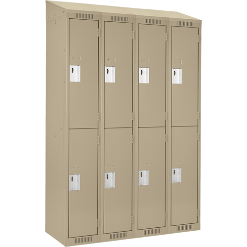 Clean Line Lockers, 2 -tier, Bank of 4, 48" x 18" x 78", Steel, Beige, Rivet (Assembled) D. Morneault & Fils