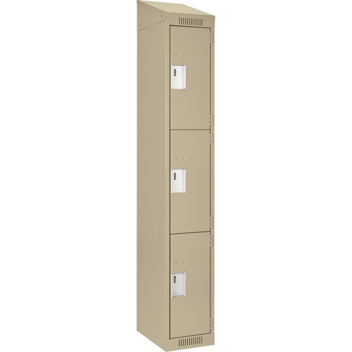 Casiers Clean Line, 3 niveaux, 12" x 18" x 78", Acier, Beige, Rivet (assembl&eacute;) D. Morneault & Fils